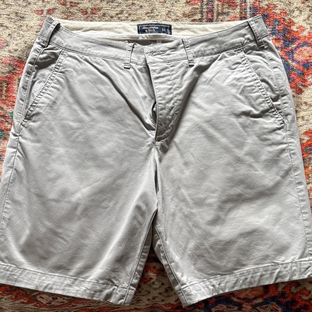 Abercrombie & Fitch Light Gray Flat Front Shorts